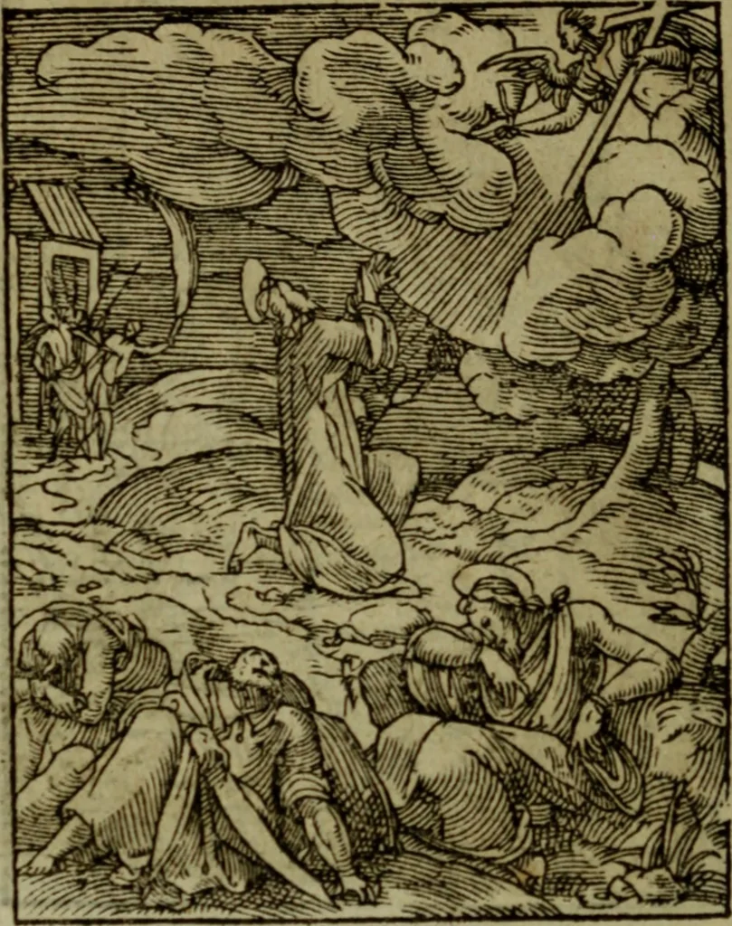 An illustration from Qvadrins historiqves de la Bible, 1558, leaf 255