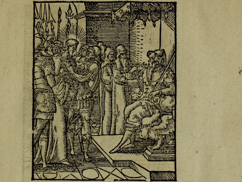 An illustration from Qvadrins historiqves de la Bible, 1558, leaf 258