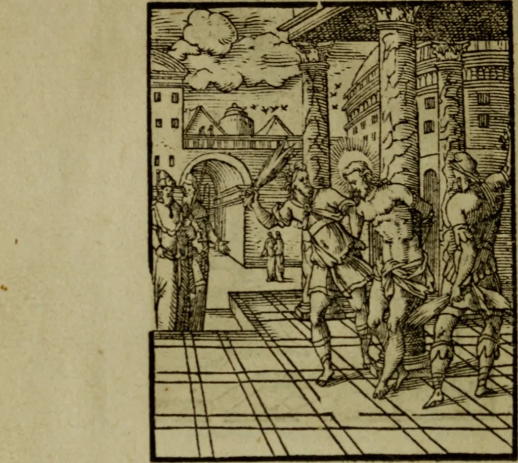 An illustration from Qvadrins historiqves de la Bible, 1558, leaf 259