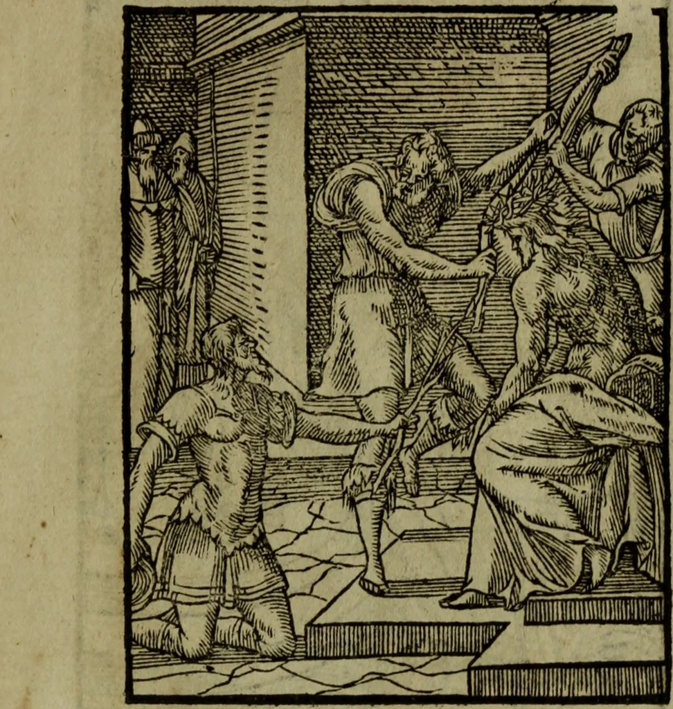 An illustration from Qvadrins historiqves de la Bible, 1558, leaf 260