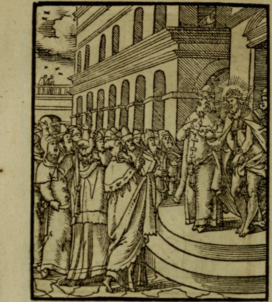 An illustration from Qvadrins historiqves de la Bible, 1558, leaf 261