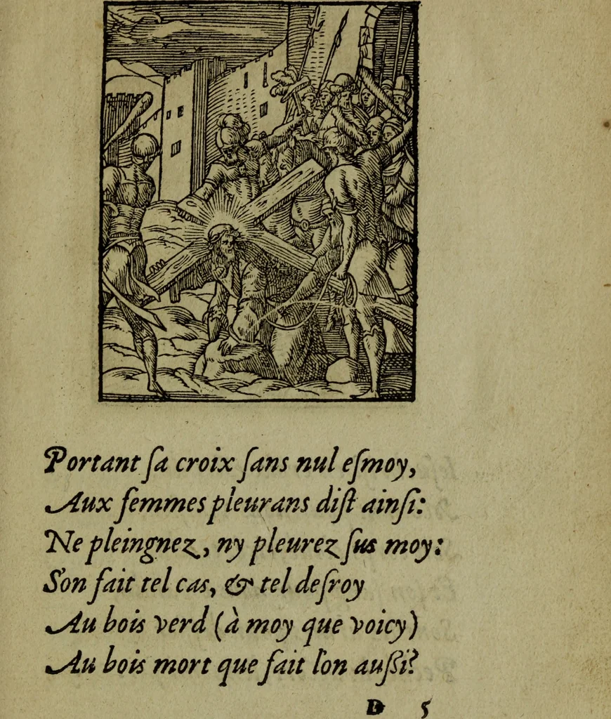 An illustration from Qvadrins historiqves de la Bible, 1558, leaf 262