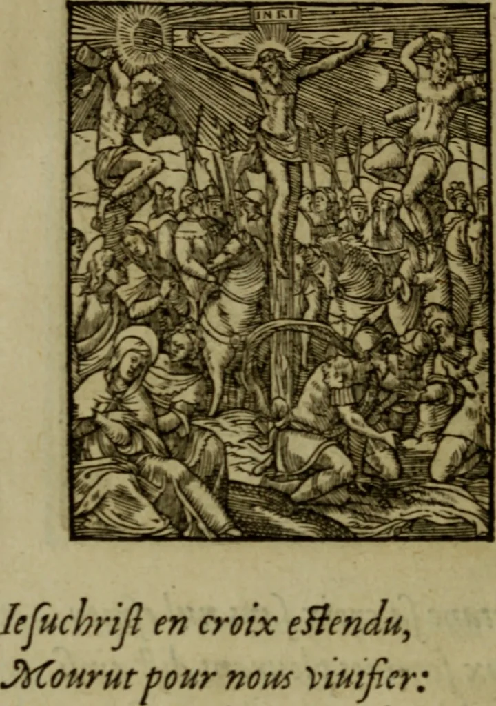 An illustration from Qvadrins historiqves de la Bible, 1558, leaf 263
