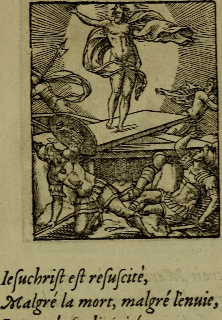 An illustration from Qvadrins historiqves de la Bible, 1558, leaf 264