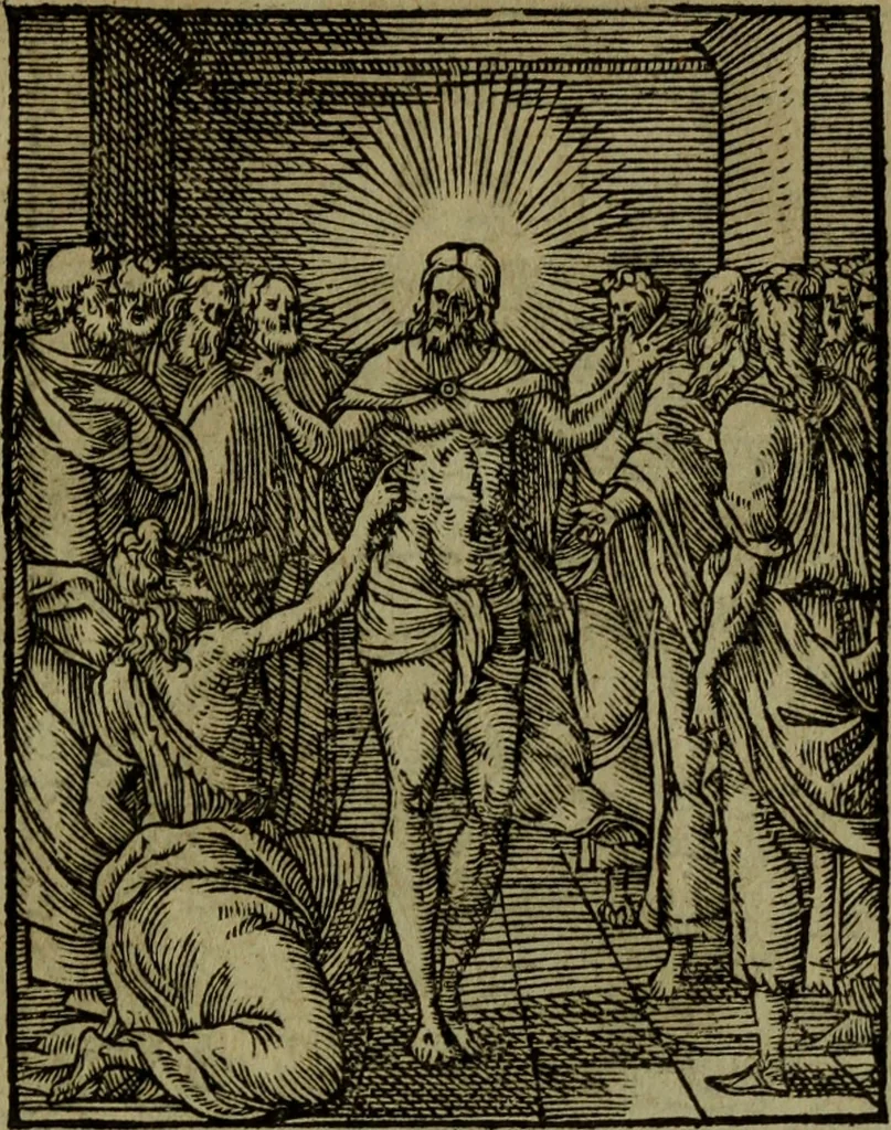 An illustration from Qvadrins historiqves de la Bible, 1558, leaf 268