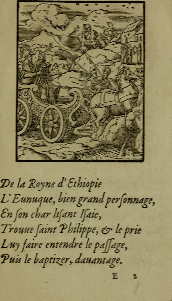An illustration from Qvadrins historiqves de la Bible, 1558, leaf 272