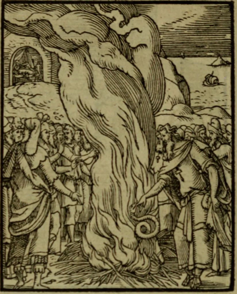 An illustration from Qvadrins historiqves de la Bible, 1558, leaf 279