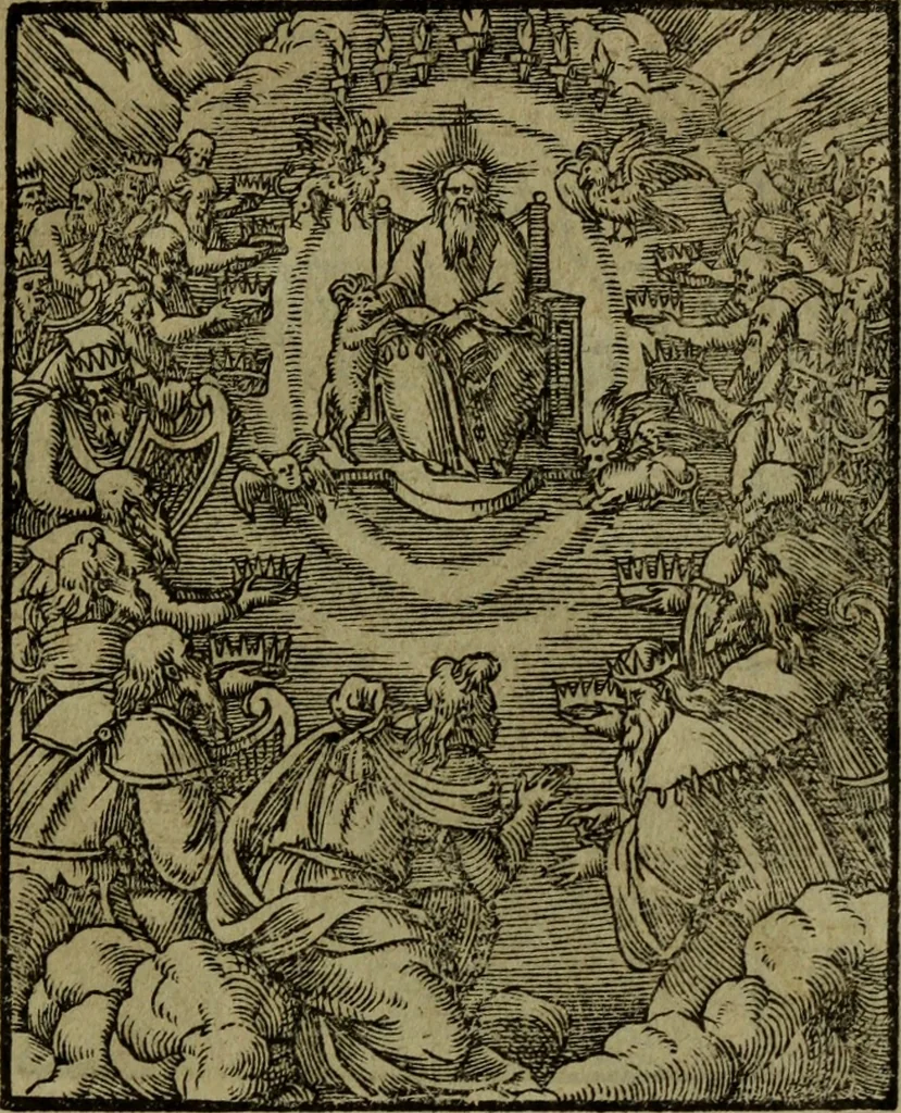 An illustration from Qvadrins historiqves de la Bible, 1558, leaf 282