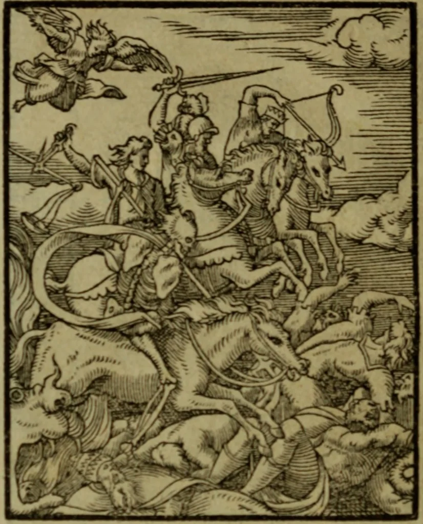 An illustration from Qvadrins historiqves de la Bible, 1558, leaf 283