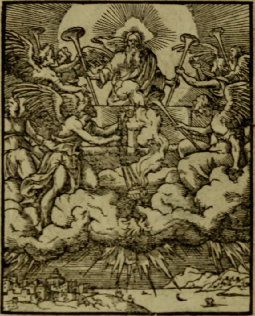An illustration from Qvadrins historiqves de la Bible, 1558, leaf 287