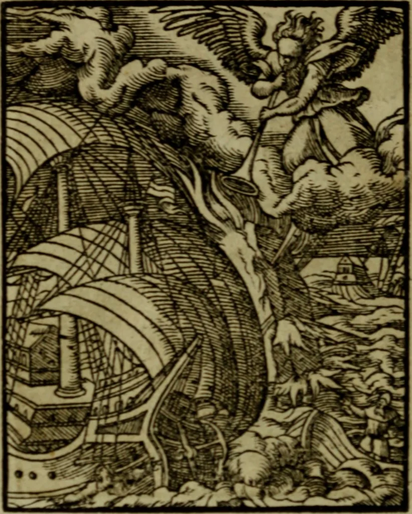 An illustration from Qvadrins historiqves de la Bible, 1558, leaf 289