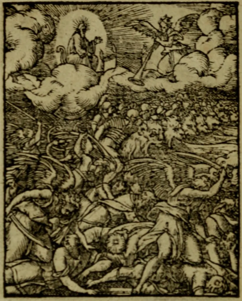 An illustration from Qvadrins historiqves de la Bible, 1558, leaf 293