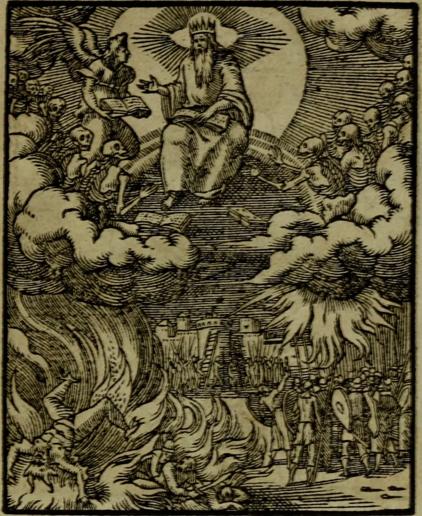 An illustration from Qvadrins historiqves de la Bible, 1558, leaf 298