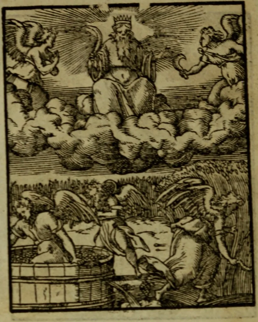 An illustration from Qvadrins historiqves de la Bible, 1558, leaf 299