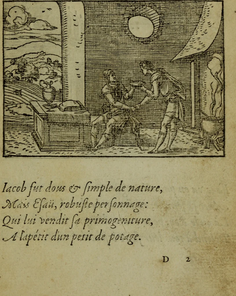 An illustration from Qvadrins historiqves de la Bible, 1558, leaf 30