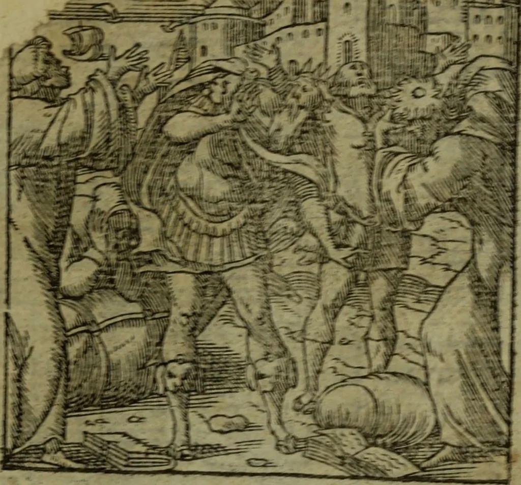 An illustration from Qvadrins historiqves de la Bible, 1558, leaf 302