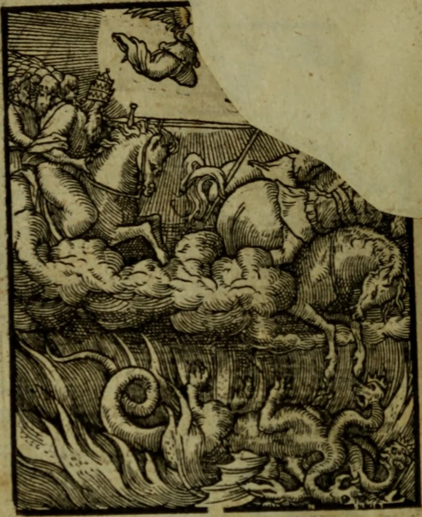 An illustration from Qvadrins historiqves de la Bible, 1558, leaf 303