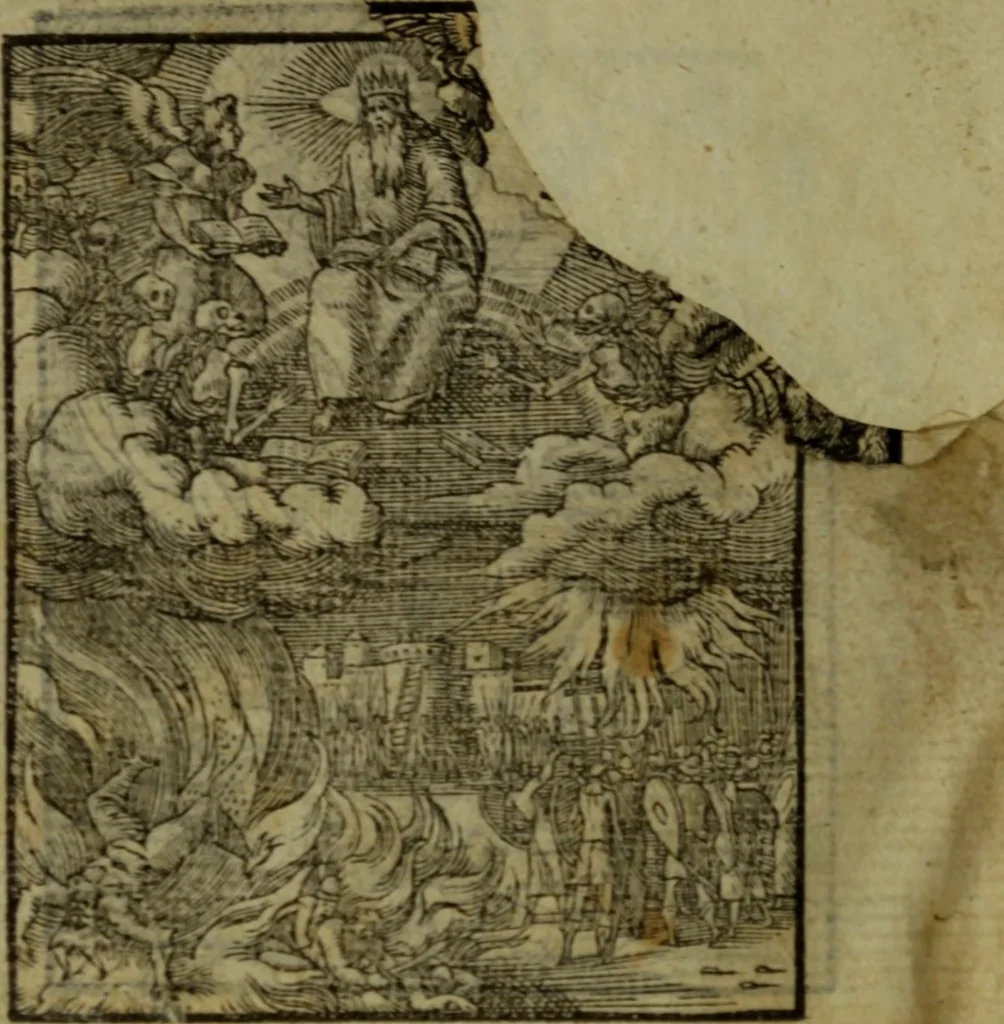 An illustration from Qvadrins historiqves de la Bible, 1558, leaf 305
