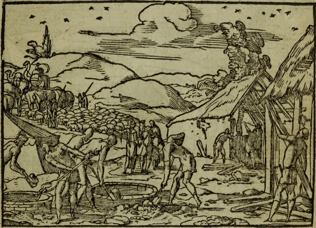 An illustration from Qvadrins historiqves de la Bible, 1558, leaf 32