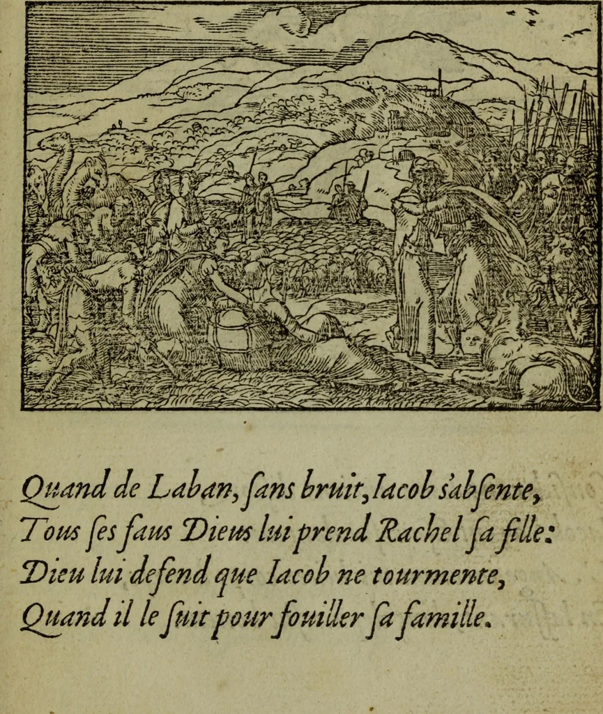An illustration from Qvadrins historiqves de la Bible, 1558, leaf 36
