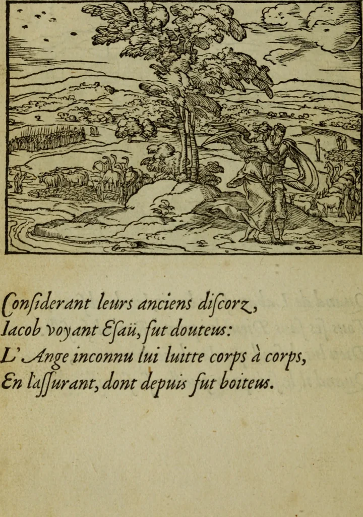 An illustration from Qvadrins historiqves de la Bible, 1558, leaf 37