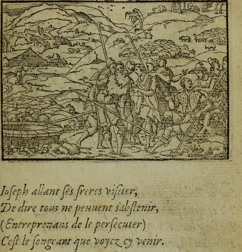 An illustration from Qvadrins historiqves de la Bible, 1558, leaf 44