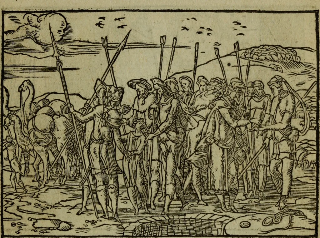 An illustration from Qvadrins historiqves de la Bible, 1558, leaf 46