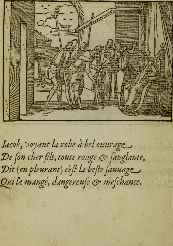 An illustration from Qvadrins historiqves de la Bible, 1558, leaf 47