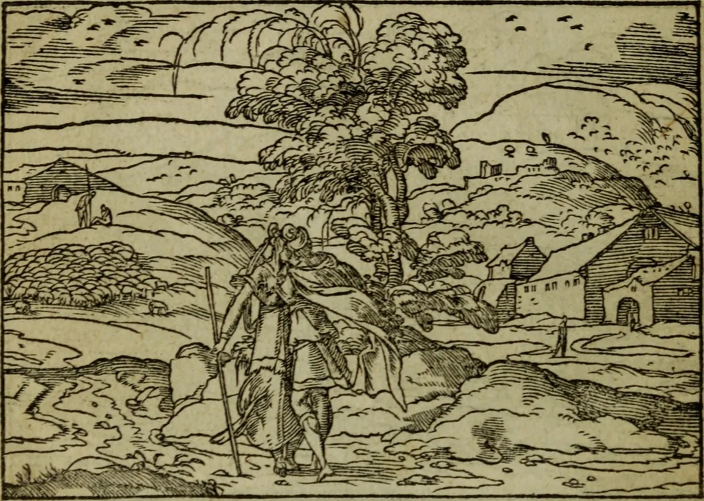 An illustration from Qvadrins historiqves de la Bible, 1558, leaf 49