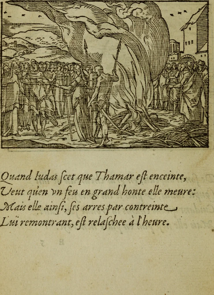 An illustration from Qvadrins historiqves de la Bible, 1558, leaf 51
