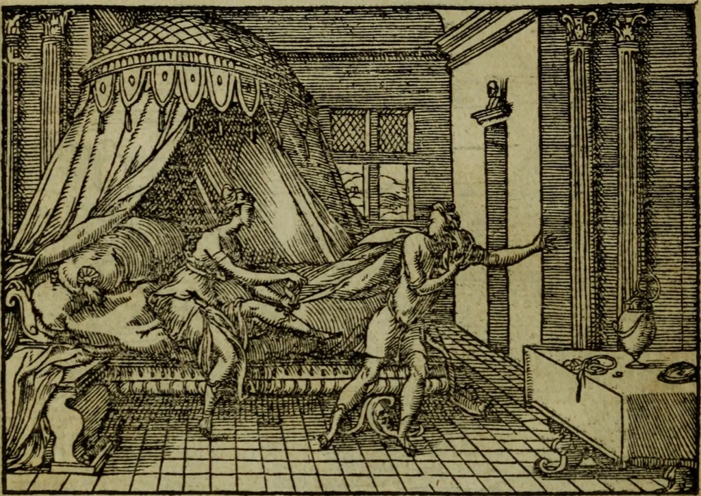 An illustration from Qvadrins historiqves de la Bible, 1558, leaf 53