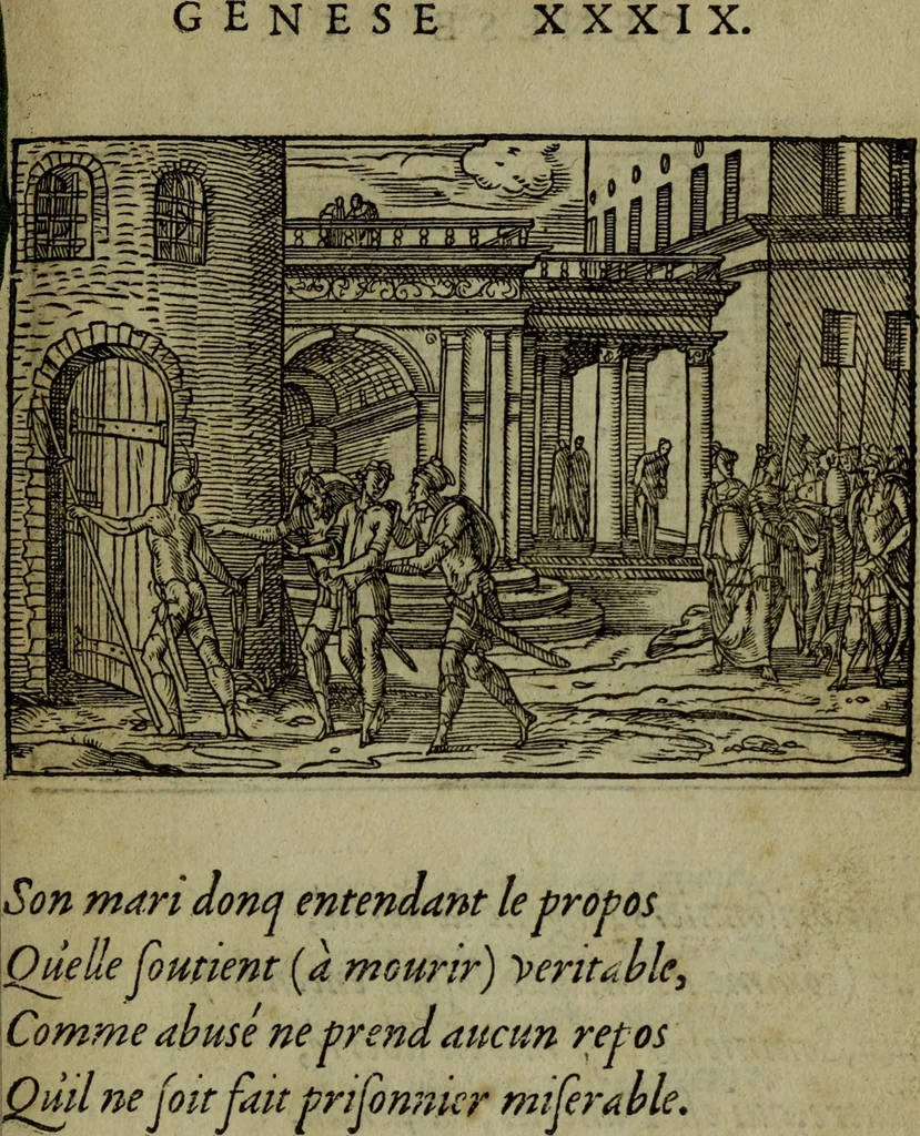 An illustration from Qvadrins historiqves de la Bible, 1558, leaf 54