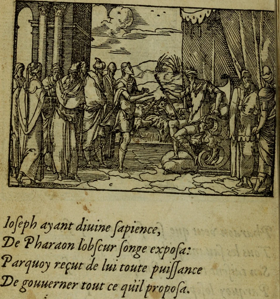An illustration from Qvadrins historiqves de la Bible, 1558, leaf 57