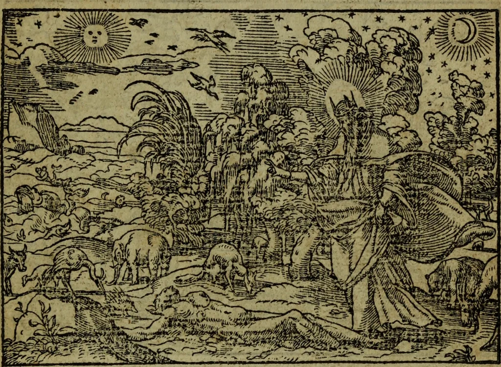 An illustration from Qvadrins historiqves de la Bible, 1558, leaf 6