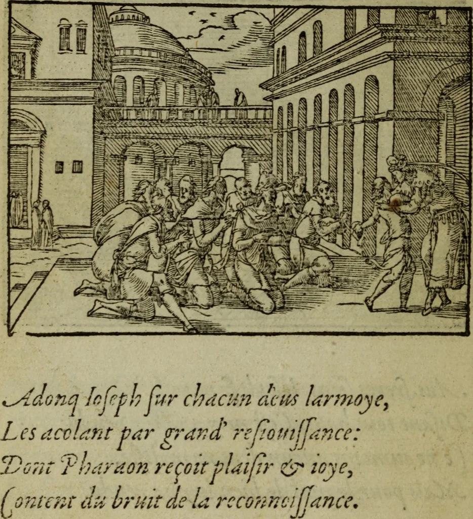 An illustration from Qvadrins historiqves de la Bible, 1558, leaf 69