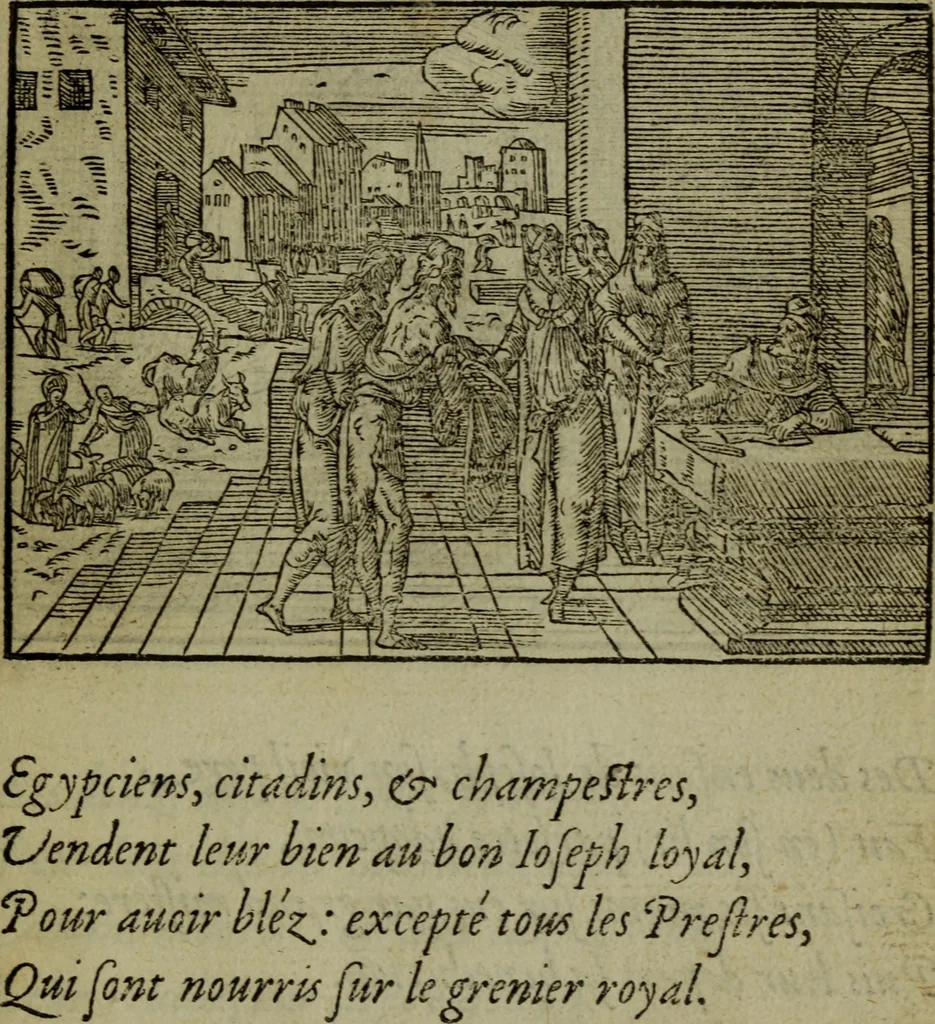 An illustration from Qvadrins historiqves de la Bible, 1558, leaf 72