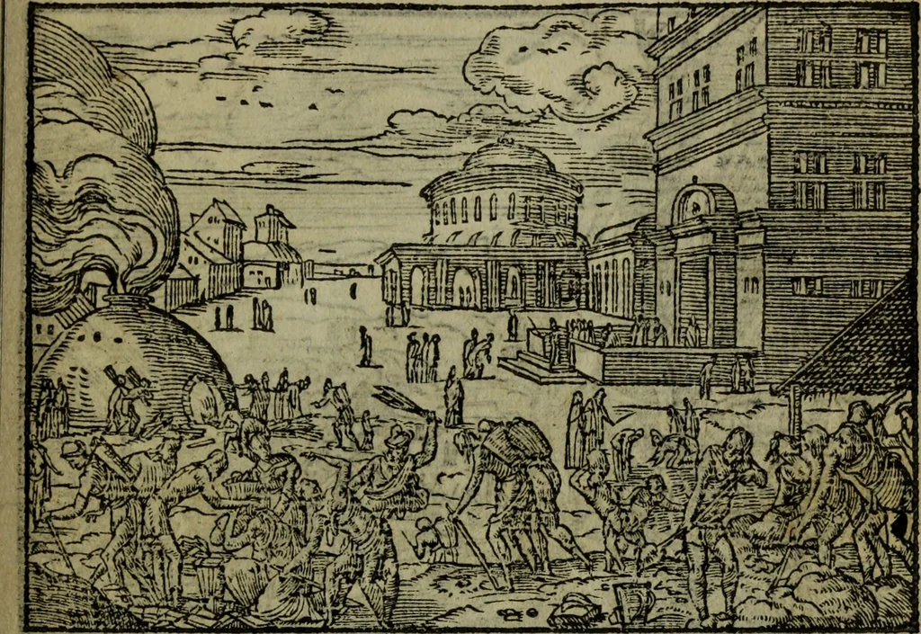 An illustration from Qvadrins historiqves de la Bible, 1558, leaf 78