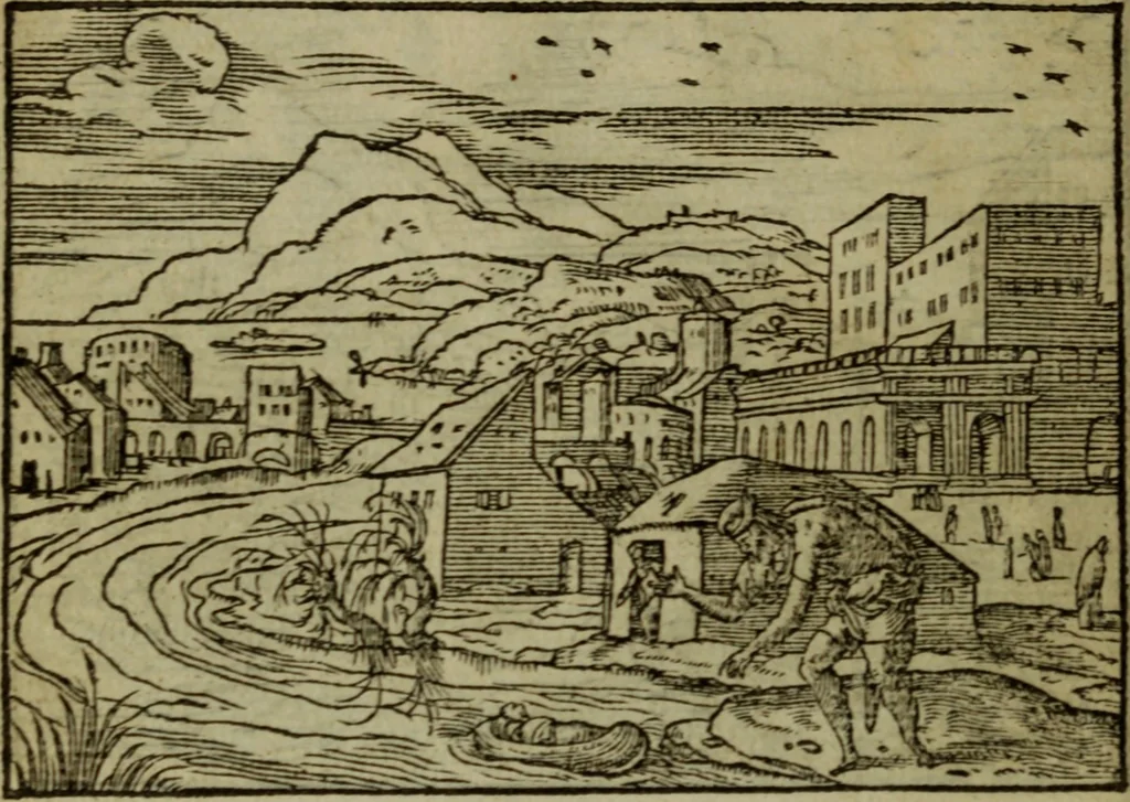 An illustration from Qvadrins historiqves de la Bible, 1558, leaf 81