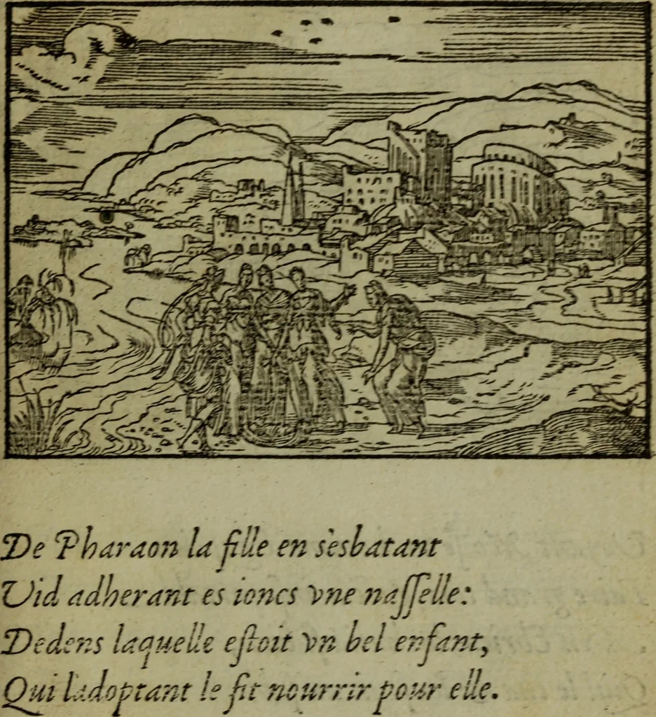 An illustration from Qvadrins historiqves de la Bible, 1558, leaf 82