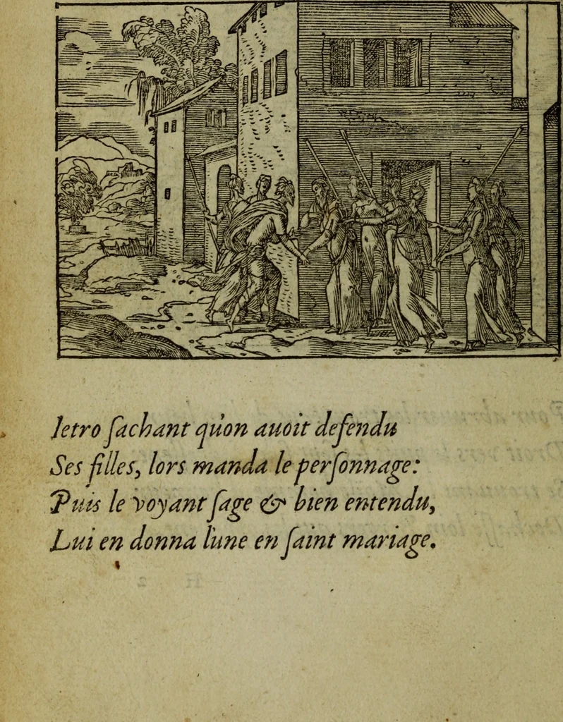 An illustration from Qvadrins historiqves de la Bible, 1558, leaf 85