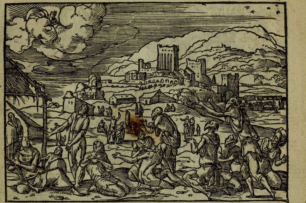 An illustration from Qvadrins historiqves de la Bible, 1558, leaf 88