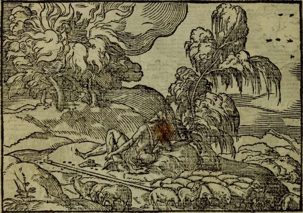An illustration from Qvadrins historiqves de la Bible, 1558, leaf 89