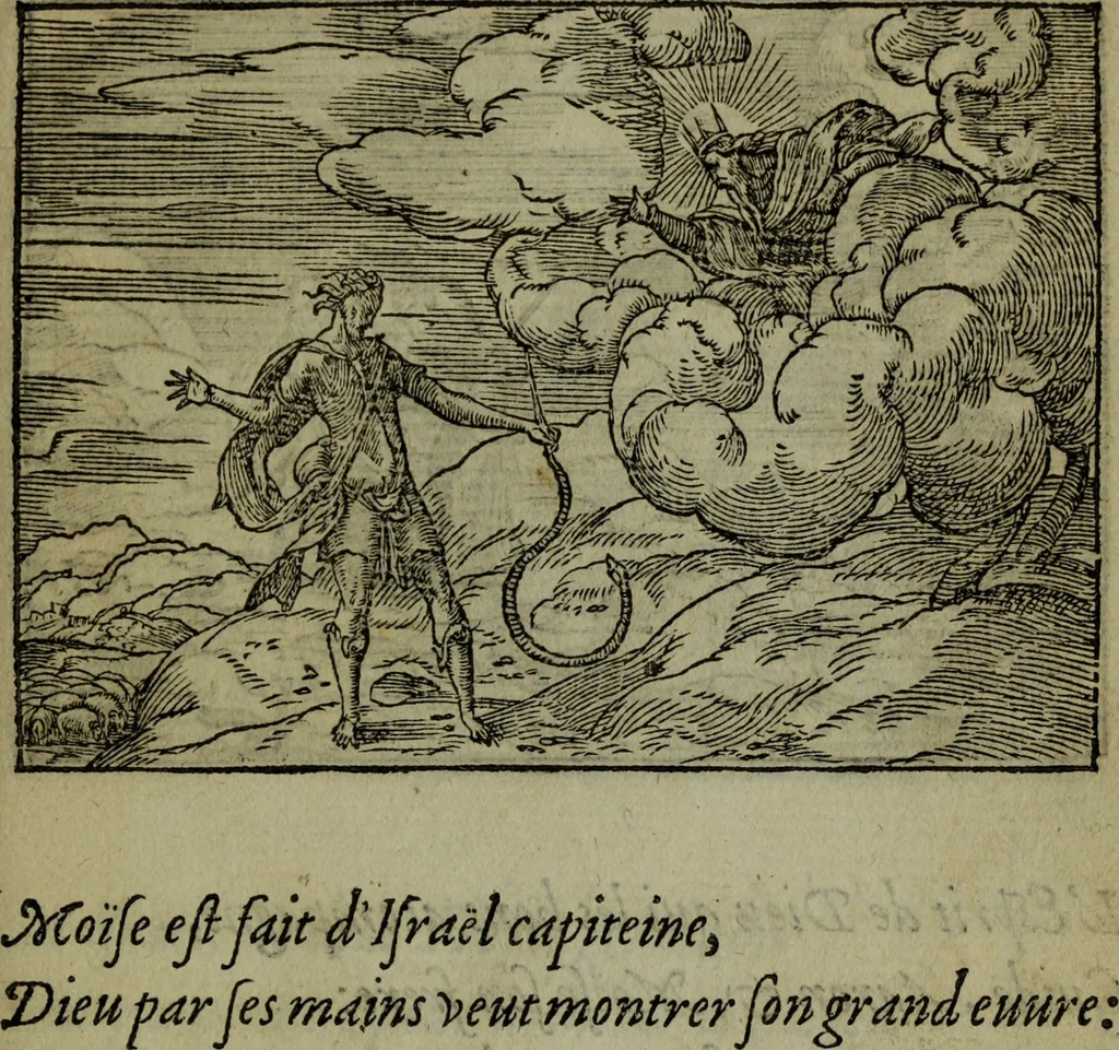 An illustration from Qvadrins historiqves de la Bible, 1558, leaf 90