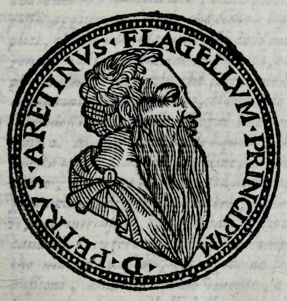An illustration from Qvattro comedie del divino Pietro Aretino : cioè, Il marescalco, La cortegiana, La talanta, L'hipocrito, 1588, leaf 309