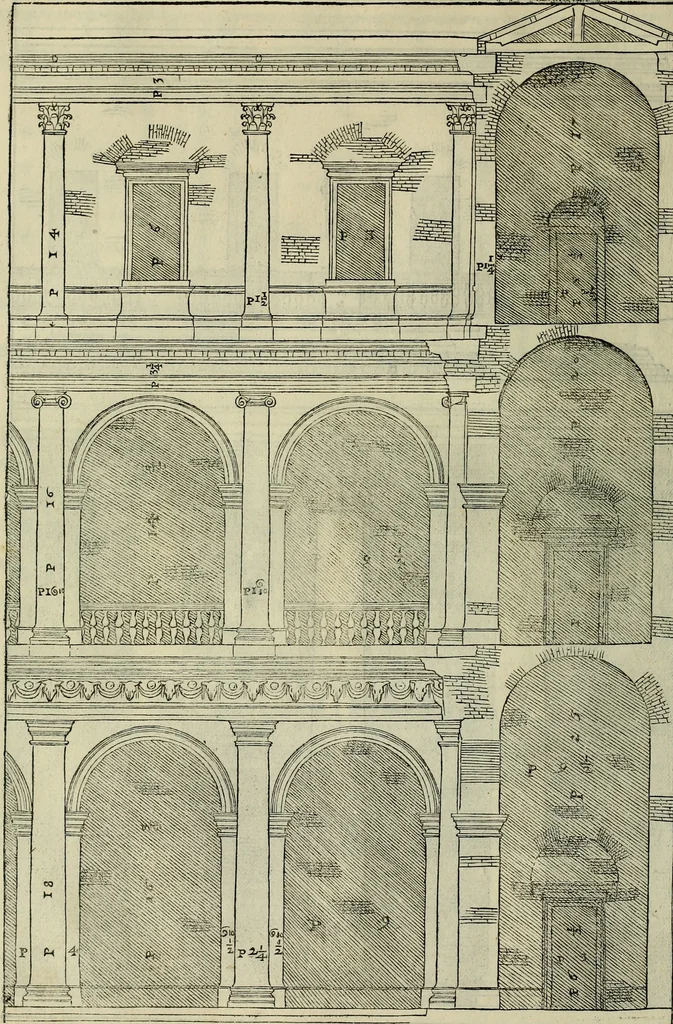 An illustration from I qvattro libri dell'architettvra di Andrea Palladio : ne' quali, dopo un breue trattato de' cinque ordini, & di quelli auertimenti, che sono piu necessarij nel fabricare;, 1570, leaf 103