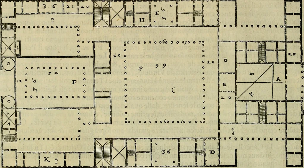 An illustration from I qvattro libri dell'architettvra di Andrea Palladio : ne' quali, dopo un breue trattato de' cinque ordini, & di quelli auertimenti, che sono piu necessarij nel fabricare;, 1570, leaf 105