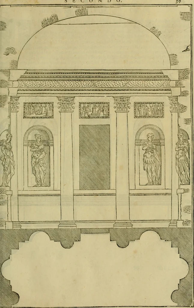 An illustration from I qvattro libri dell'architettvra di Andrea Palladio : ne' quali, dopo un breue trattato de' cinque ordini, & di quelli auertimenti, che sono piu necessarij nel fabricare;, 1570, leaf 110