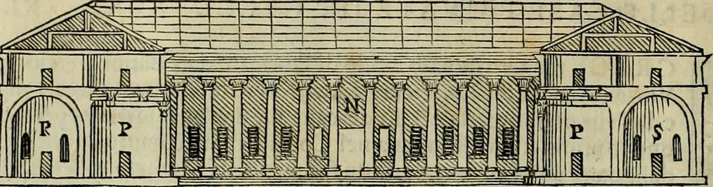 An illustration from I qvattro libri dell'architettvra di Andrea Palladio : ne' quali, dopo un breue trattato de' cinque ordini, & di quelli auertimenti, che sono piu necessarij nel fabricare;, 1570, leaf 115