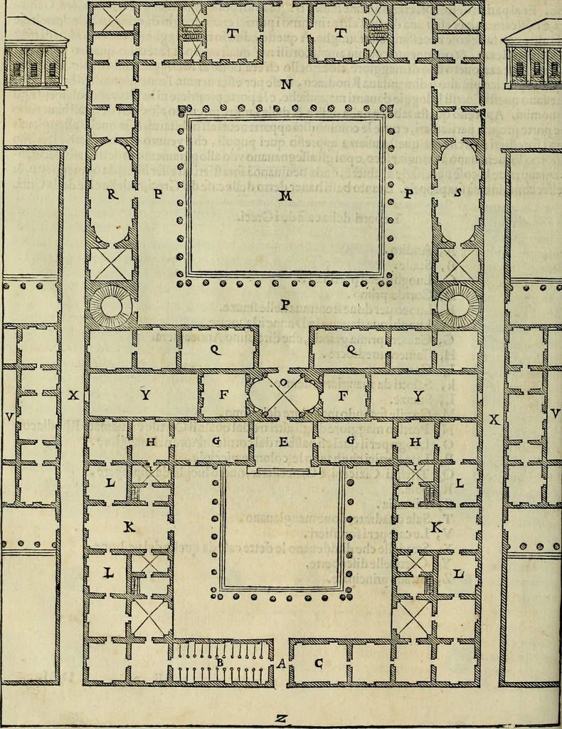 An illustration from I qvattro libri dell'architettvra di Andrea Palladio : ne' quali, dopo un breue trattato de' cinque ordini, & di quelli auertimenti, che sono piu necessarij nel fabricare;, 1570, leaf 115