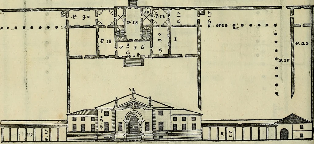 An illustration from I qvattro libri dell'architettvra di Andrea Palladio : ne' quali, dopo un breue trattato de' cinque ordini, & di quelli auertimenti, che sono piu necessarij nel fabricare;, 1570, leaf 129